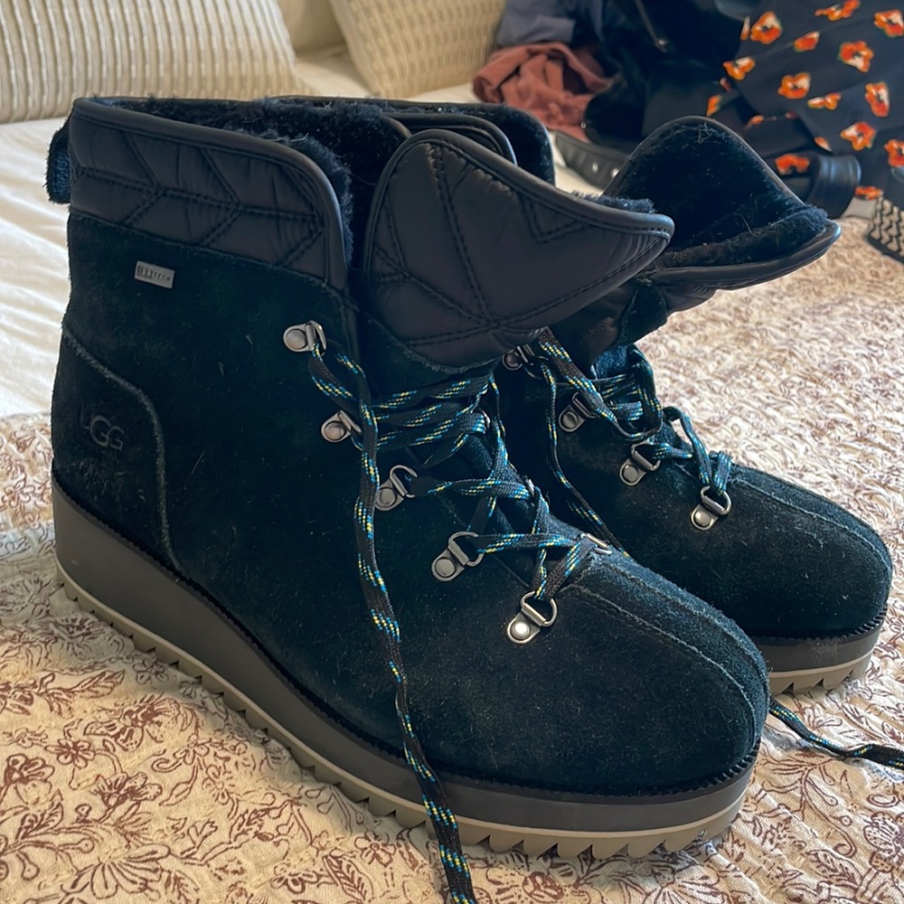 Platform Lace Up Boots, Fuzzy Inside - UGG BOOTS
